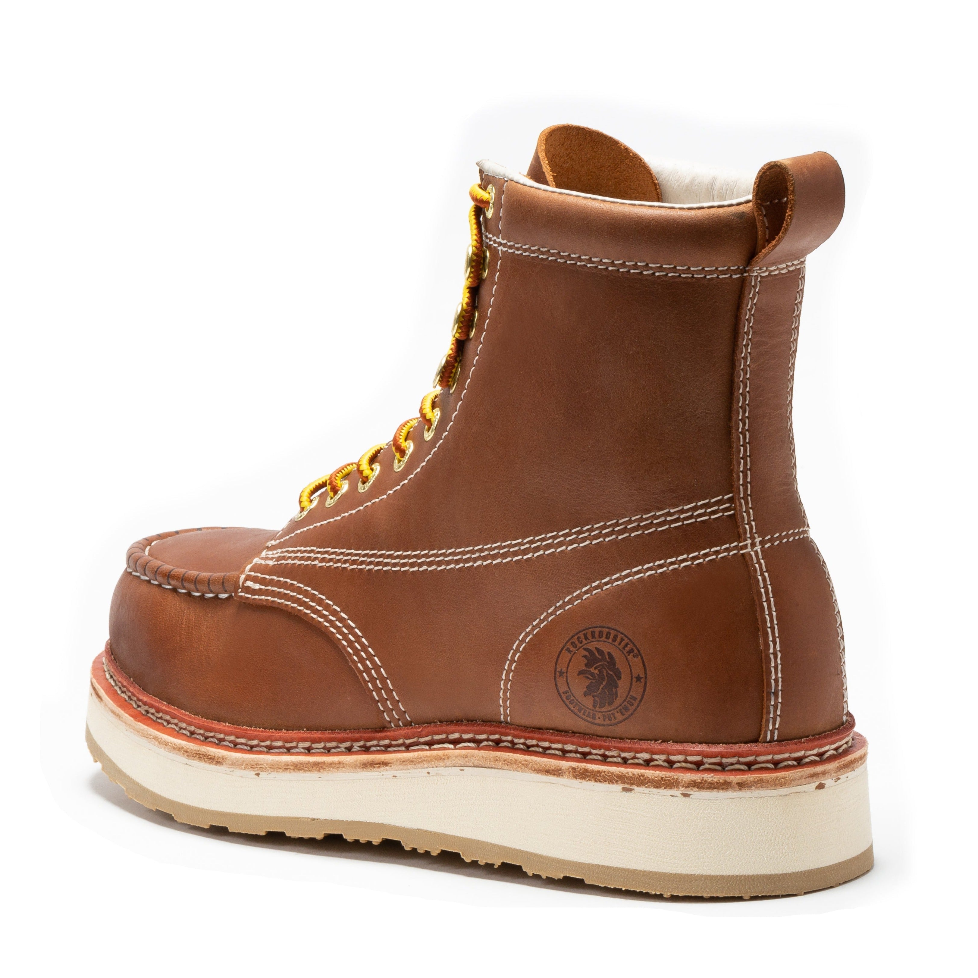 RockRooster Norwood 6" Steel Toe Wedge Work Boot – Brown