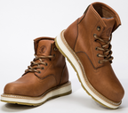 RockRooster Roberta 6" Soft Toe Wedge Work Boot – Tan – Wide Fit