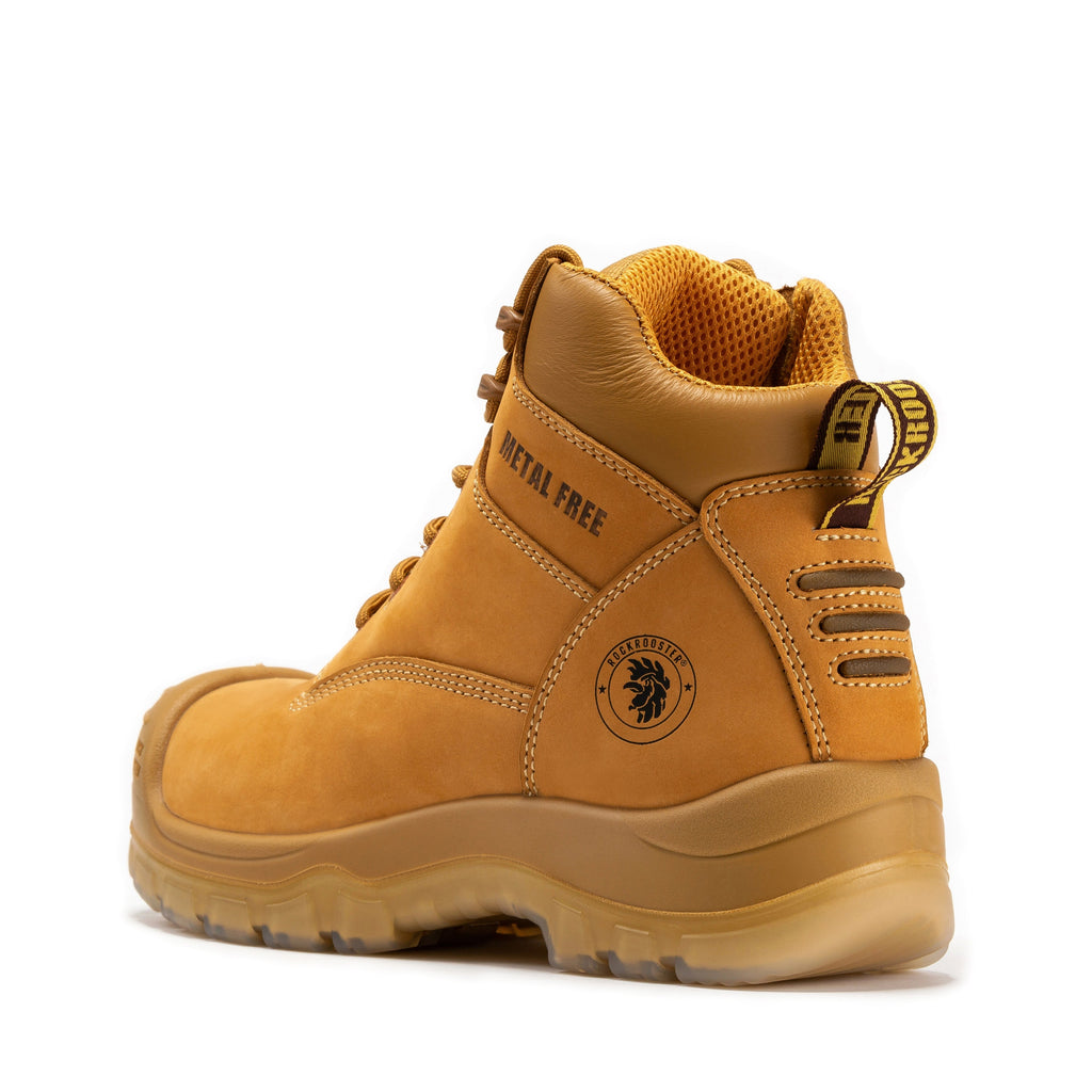 RockRooster Woodland 6" Composite Toe Zip Work Boot - Wheat Leather - MEM Supply Co.