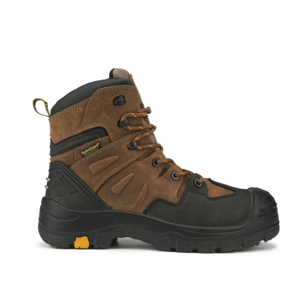 RockRooster Woodland 6" Waterproof Composite Toe Work Boot – Brown – Wide Fit