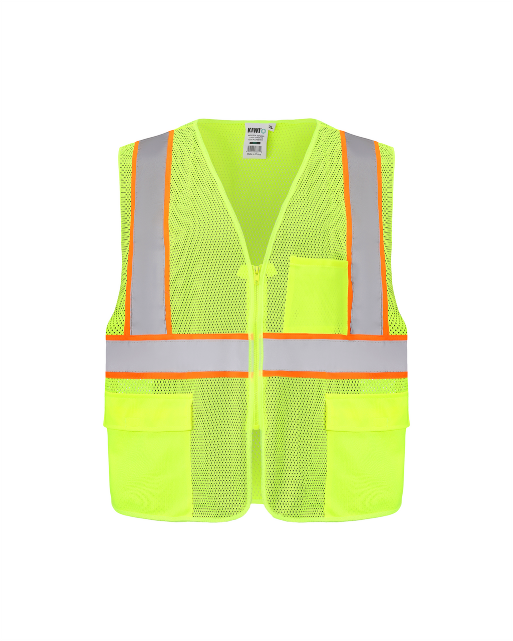 Kiwi Class 2 Contrast-Trim Hi-Vis Safety Vest