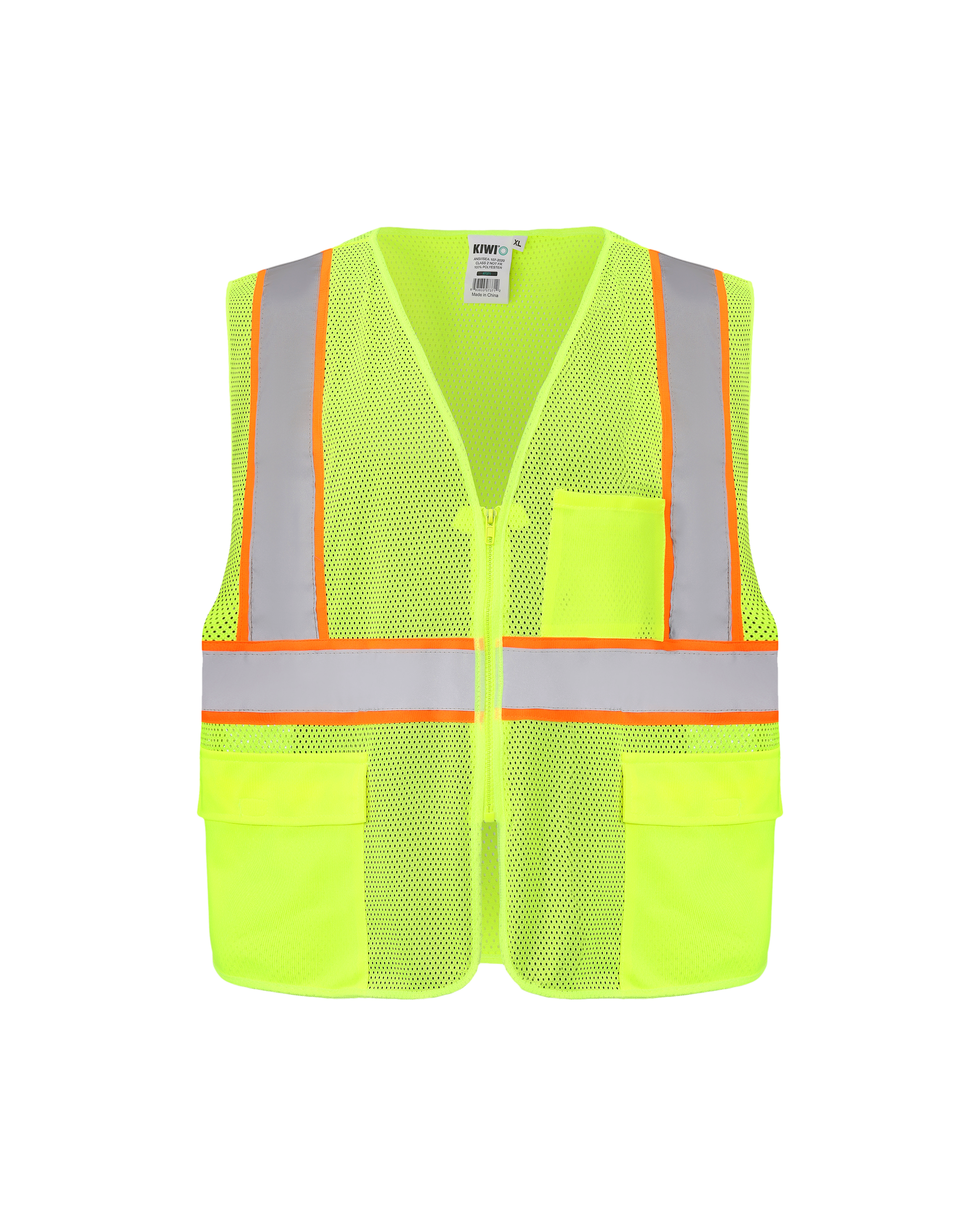 Kiwi Class 2 Contrast-Trim Hi-Vis Safety Vest