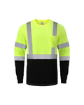 Kiwi Class 3 Two-Tone Long Sleeve Hi-Vis Safety Shirt – Neon