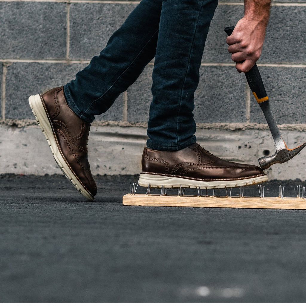 Proxon Volta Steel Toe Wingtip Oxford Work Shoe – Brown